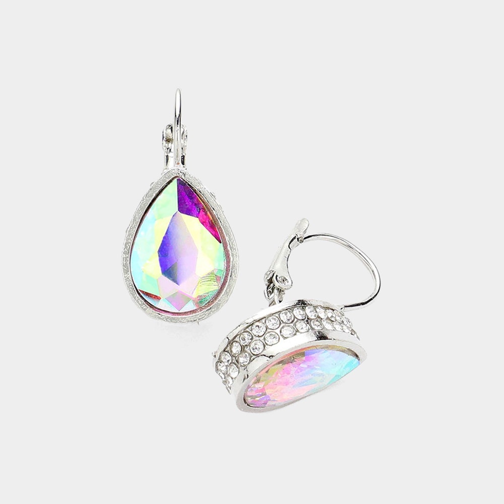 Elegant Silver Iridescent Earrings